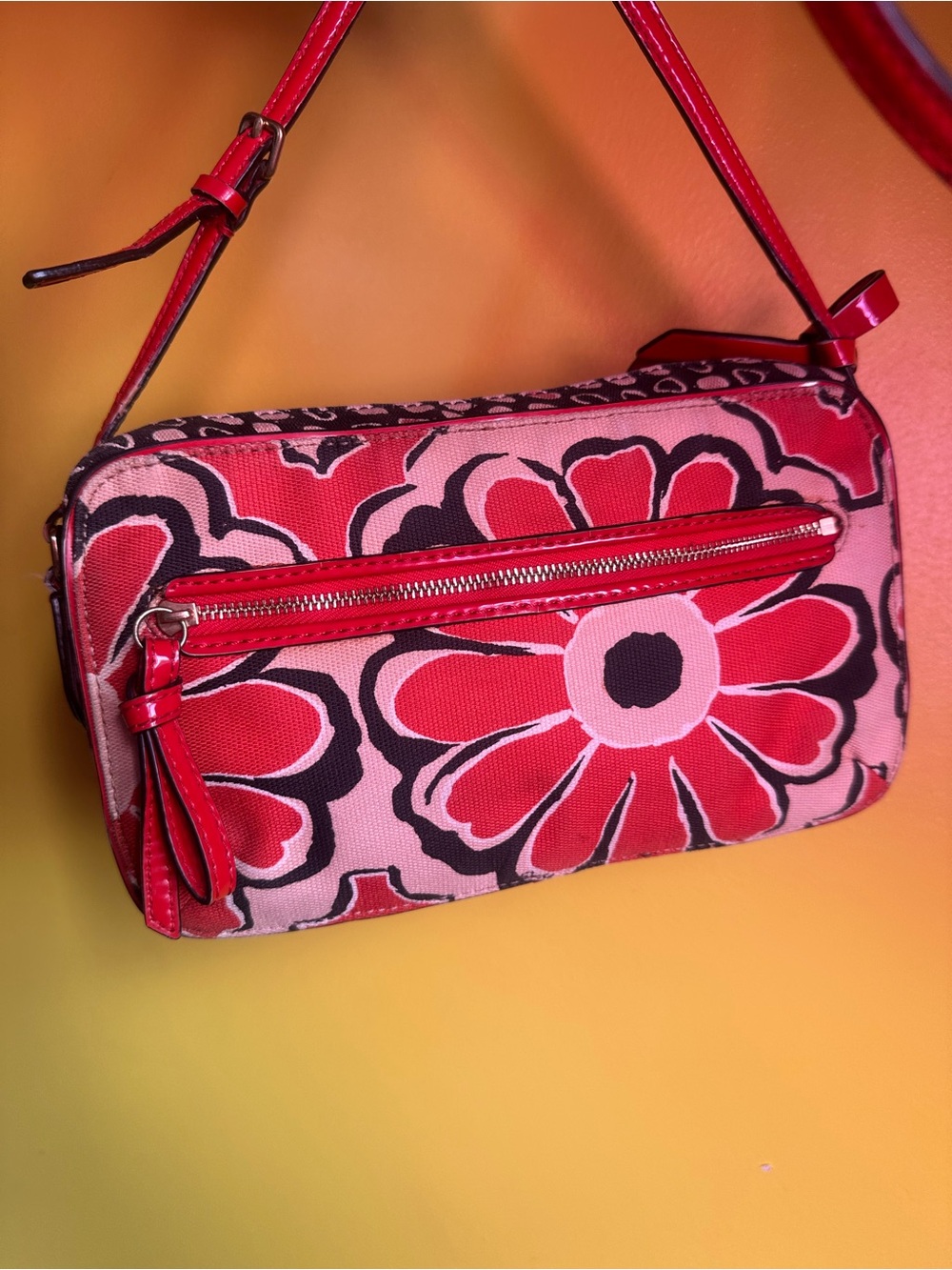Coach Poppy Floral Scarf Print Flight Crossbody Bag